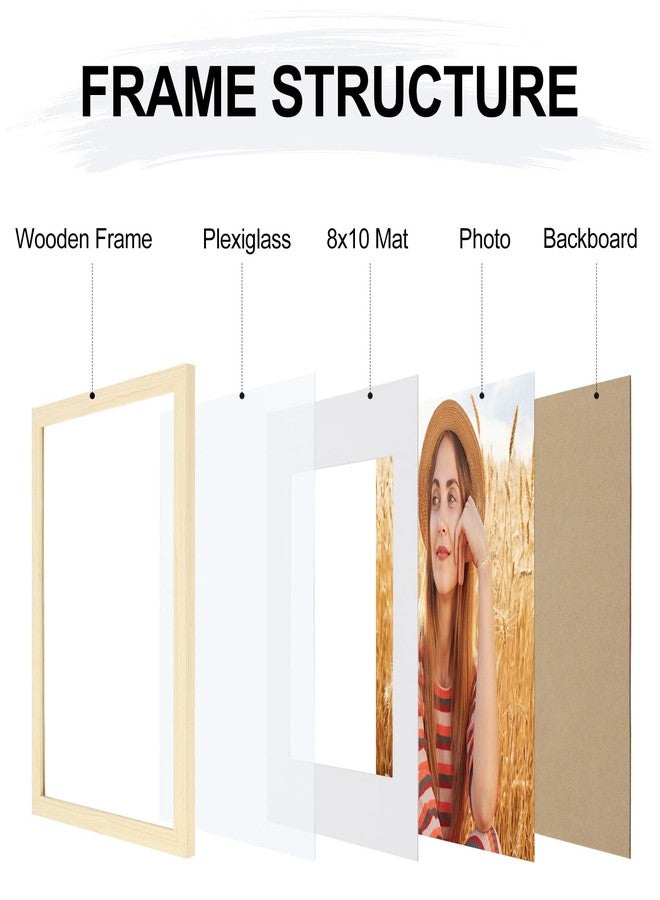 Vittanly إطار صور فيتانلي مقاس 11×14 بوصة، لعرض صور مقاس 8×10 بوصة مع حافة داخلية أو 11×14 بوصة بدون حافة داخلية، مصنوع من الخشب المصنّع مع زجاج شبكي مقاوم للكسر، إطار صور للتعليق على الحائط، لون طبيعي، عبوة واحدة - Image 4